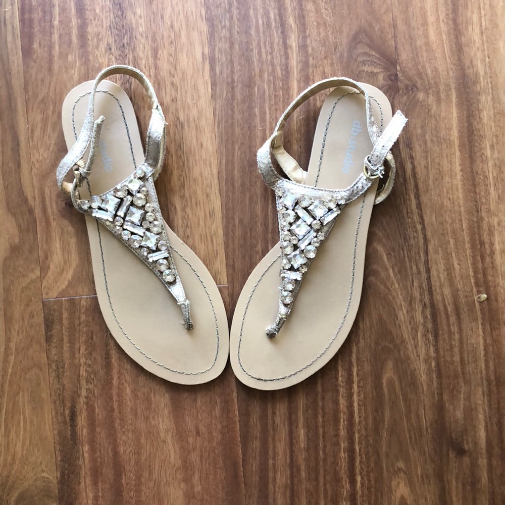db studio gold sandals women’s size 8